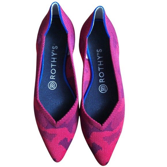 Rothys Red Camo The Point Flats Shoes Womens 6.5 Rare Pointed Ballet Camouflage - Picture 4 of 7